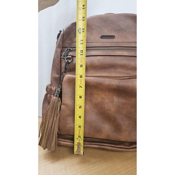 CLUCI Backpack Purse Womens One Size Brown PU Leather Tassel Anti-Theft Vegan - Picture 2 of 16